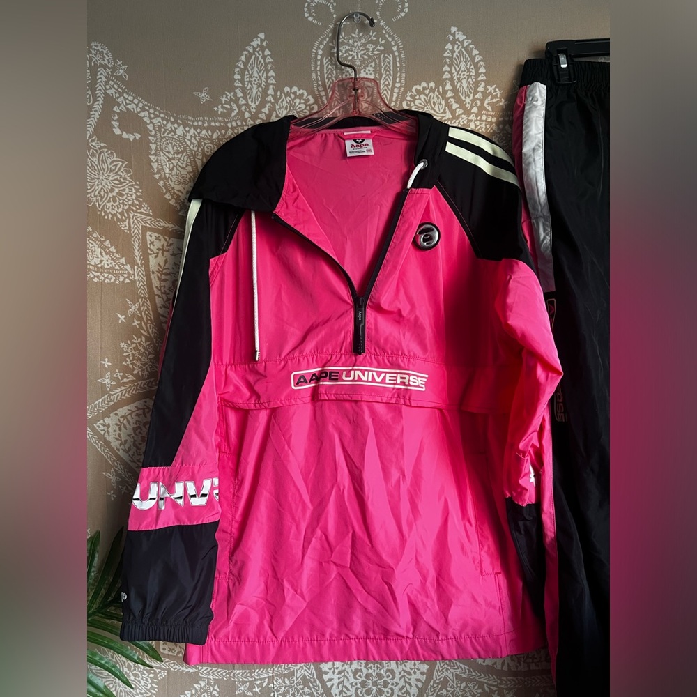 Aape by Bathing Ape Hot Pink & Black Track Suit - Picture 2 of 9